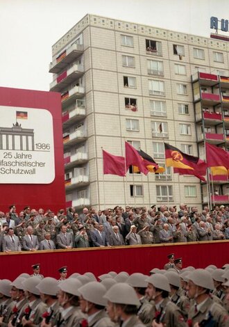 GDR parade for the anniversary of the building of the Wall in 1986.