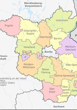 Karte von Brandenburg.