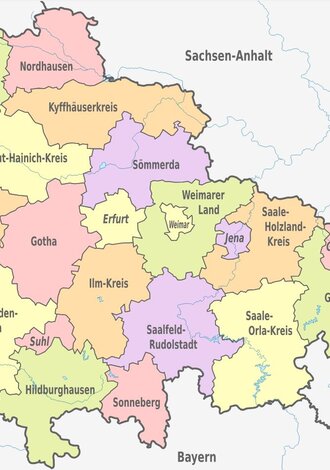 Karte von Thüringen Karte von Thüringen.