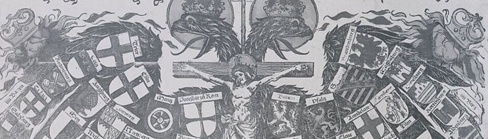 Das Heilige Römische Reich. Holzschnitt von Hans Burgkmair (1473–1531).