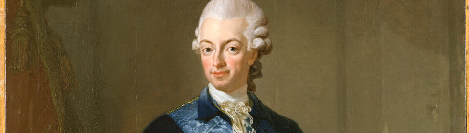 König Gustav III. von Schweden. Gemälde von Lorens Pasch d.y. aus dem Jahr 1777