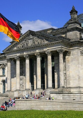 Das Reichstaggebäude in Berlin.