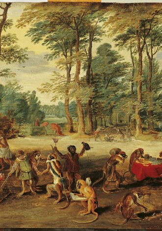 Satirical depiction of "mania" by Jan Brueghel the Younger from the 1640s.