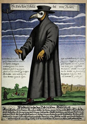 "Der Doctor Schnabel von Rom", Kupferstich von ca. 1656.
