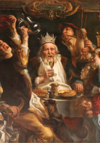 Ölgemälde "Le roi boit" von Jacob Jordaens aus dem Jahr 1640.