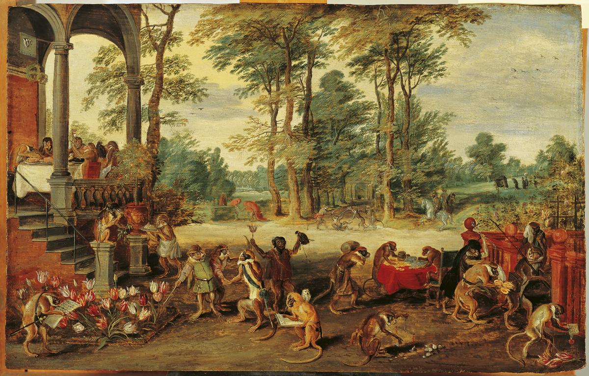 Satirische Darstellung der "Manie" durch Jan Brueghel den Jüngeren aus den 1640er Jahren.